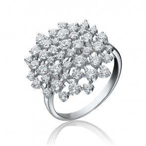 Кольцо из белого золота Platina с фианитом 01-3666-00-501-1120-38 фото