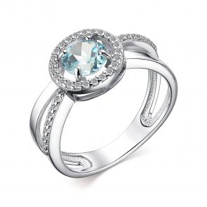 Серебряное кольцо АЛЬКОР с топазом и фианитом 01-3671/00ТБ-00 фото