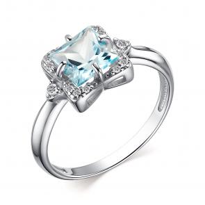 Серебряное кольцо АЛЬКОР с топазом и фианитом 01-3688/00ТБ-00 фото