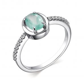 Серебряное кольцо АЛЬКОР с фианитом и агатом 01-3689/00МА-00 фото