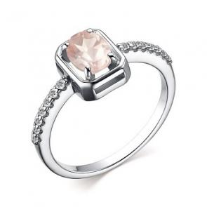 Серебряное кольцо АЛЬКОР с фианитом и кварцем 01-3690/00РК-00 фото