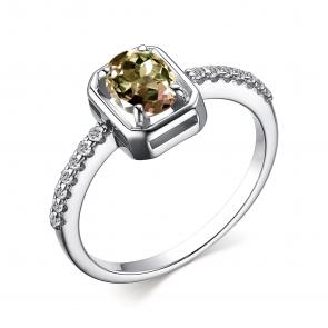 Серебряное кольцо АЛЬКОР с фианитом и султанитом 01-3690/00СТ-00 фото