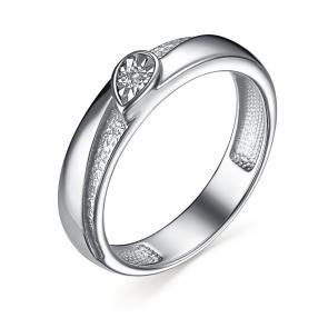 Серебряное кольцо АЛЬКОР с бриллиантом 01-3716/000Б-00 фото