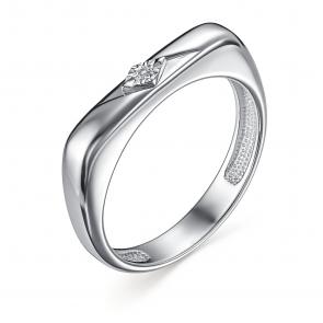 Серебряное кольцо АЛЬКОР с бриллиантом 01-3717/000Б-00 фото