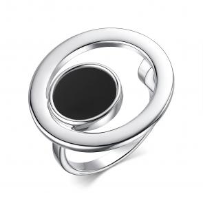 Серебряное кольцо АЛЬКОР с ониксом 01-3734/00ОН-00 фото
