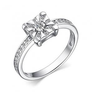 Серебряное кольцо АЛЬКОР с фианитом 01-3796/00КЦ-00 фото