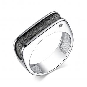 Кольцо из черненого серебра АЛЬКОР с бриллиантом 01-3835/00ЧБ-17 фото