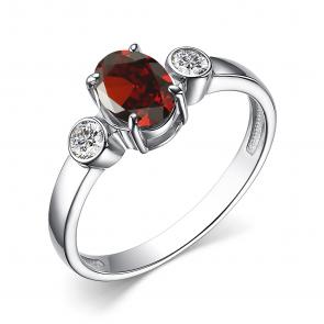 Серебряное кольцо АЛЬКОР с фианитом и гранатом 01-3860/00ГР-00 фото