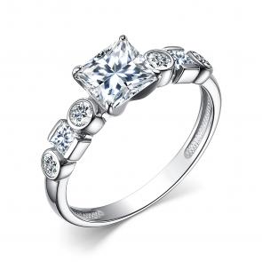 Серебряное кольцо АЛЬКОР с фианитом 01-3864/00КЦ-00 фото