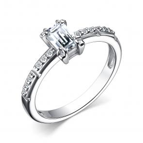 Серебряное кольцо АЛЬКОР с фианитом 01-3866/00КЦ-00 фото