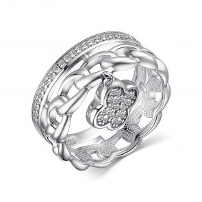 Серебряное кольцо АЛЬКОР с фианитом 01-3875/КЦ10-17 фото