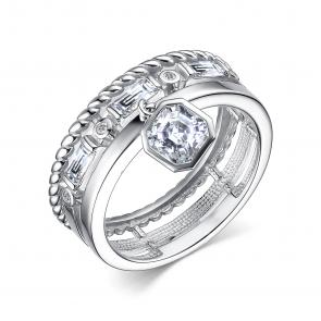 Серебряное кольцо АЛЬКОР с фианитом 01-3876/00СВ-00 фото