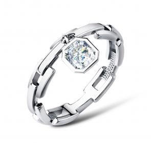 Серебряное кольцо АЛЬКОР с фианитом 01-3879/00СВ-00 фото