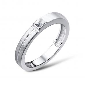 Серебряное кольцо АЛЬКОР с бриллиантом 01-3884/000Б-00 фото