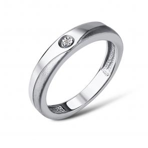Серебряное кольцо АЛЬКОР с бриллиантом 01-3885/000Б-00 фото