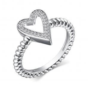 Серебряное кольцо АЛЬКОР с фианитом 01-3961/00КЦ-00 фото