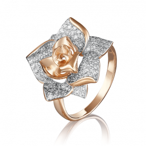 Золотое кольцо Platina с фианитом 01-3965-00-401-1110-33 фото