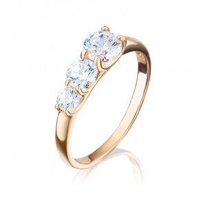 Золотое кольцо Platina с фианитом 01-3971-00-501-1110-38 фото