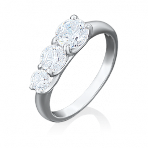Кольцо из белого золота Platina с фианитом 01-3972-00-501-1120-38 фото