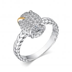 Серебряное кольцо АЛЬКОР с фианитом 01-3977/00КЦ-18 фото