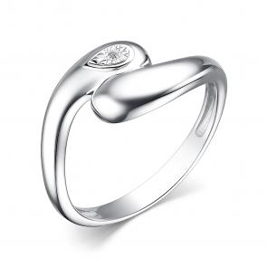 Серебряное кольцо АЛЬКОР с бриллиантом 01-3985/000Б-00 фото