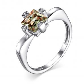Серебряное кольцо АЛЬКОР с фианитом и султанитом 01-4002/00СТ-00 фото