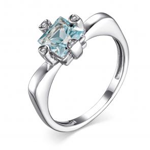 Серебряное кольцо АЛЬКОР с топазом и фианитом 01-4002/00ТБ-00 фото