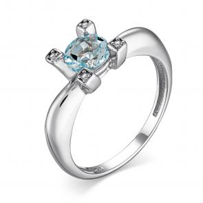 Серебряное кольцо АЛЬКОР с топазом и фианитом 01-4005/00ТБ-00 фото