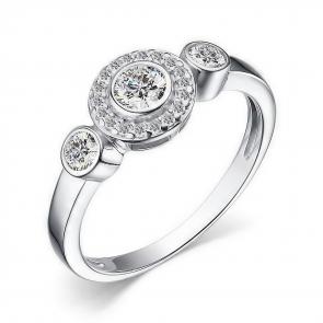 Серебряное кольцо АЛЬКОР с фианитом 01-4008/00КЦ-00 фото