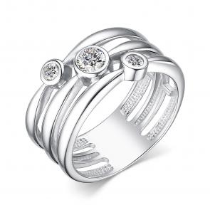Серебряное кольцо АЛЬКОР с фианитом 01-4031/00КЦ-00 фото