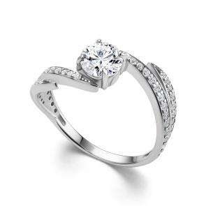 Серебряное кольцо АЛЬКОР с фианитом 01-4052/00КЦ-00 фото