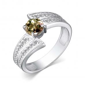 Серебряное кольцо АЛЬКОР с фианитом и султанитом 01-4058/00СТ-00 фото
