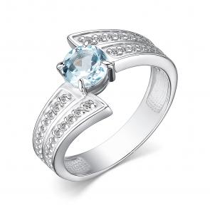 Серебряное кольцо АЛЬКОР с топазом и фианитом 01-4058/00ТБ-00 фото