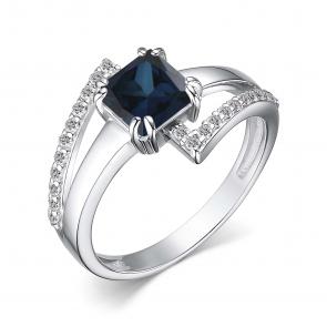 Серебряное кольцо АЛЬКОР с фианитом и Лондон топазом 01-4059/0НСЛ-00 фото