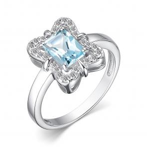 Серебряное кольцо АЛЬКОР с топазом и фианитом 01-4060/00ТБ-00 фото