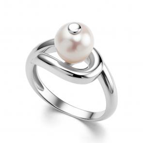 Серебряное кольцо АЛЬКОР с жемчугом 01-4110/00ЖБ-00 фото