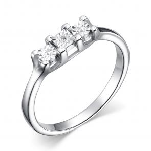 Серебряное кольцо АЛЬКОР с бриллиантом 01-4139/000Б-00 фото
