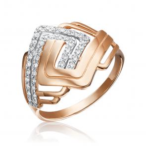 Золотое кольцо Platina с фианитом 01-4186-00-401-1110-24 фото