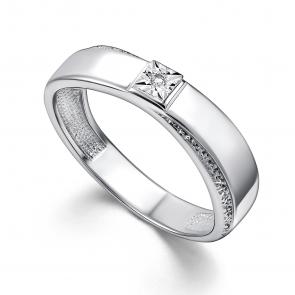 Серебряное кольцо АЛЬКОР с бриллиантом 01-4195/000Б-00 фото