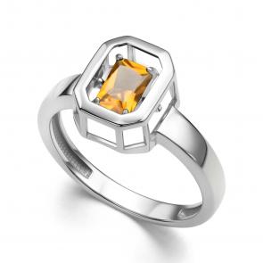 Серебряное кольцо АЛЬКОР с танцующим цитрином 01-4221/00ЦТ-00 фото