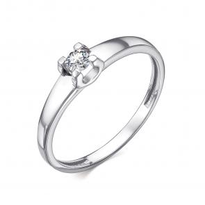 Серебряное кольцо АЛЬКОР с муассанитом 01-4249/000М-00 фото