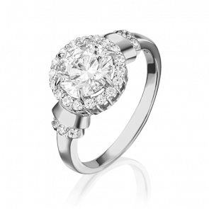 Кольцо из белого золота Platina с фианитом 01-4256-00-501-1120-38 фото