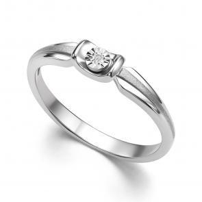 Серебряное кольцо АЛЬКОР с бриллиантом 01-4285/000Б-00 фото