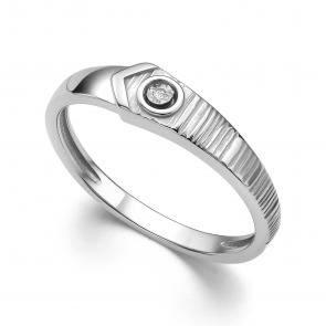 Серебряное кольцо АЛЬКОР с бриллиантом 01-4287/000Б-00 фото