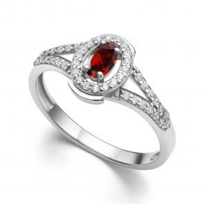 Серебряное кольцо АЛЬКОР с фианитом и гранатом 01-4293/00ГР-00 фото