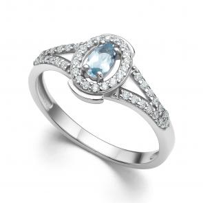 Серебряное кольцо АЛЬКОР с топазом и фианитом 01-4293/00ТБ-00 фото