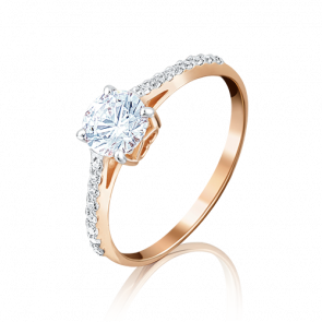 Золотое кольцо Platina с фианитом 01-4294-00-501-1110-38 фото