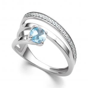 Серебряное кольцо АЛЬКОР с топазом и фианитом 01-4294/00ТБ-00 фото
