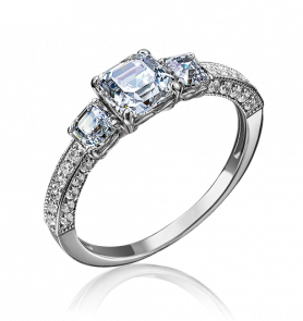 Кольцо из белого золота Platina с фианитом 01-4297-00-501-1120-38 фото