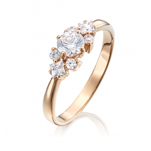 Золотое кольцо Platina с фианитом 01-4304-00-501-1110-38 фото